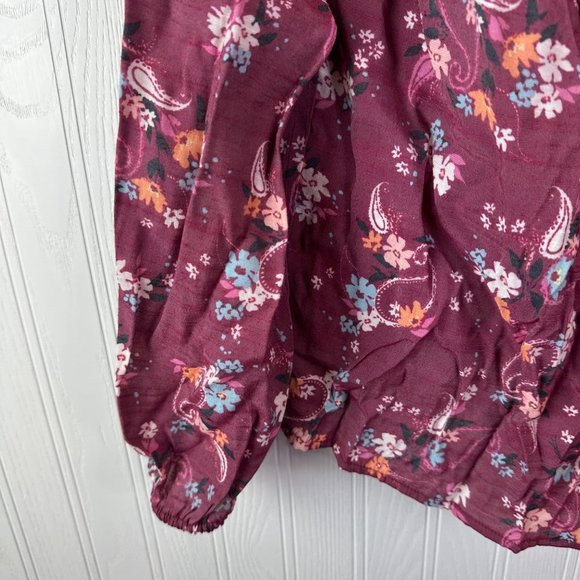 LC Lauren Conrad Blouse Floral print Button Down Size small - Picture 4 of 4